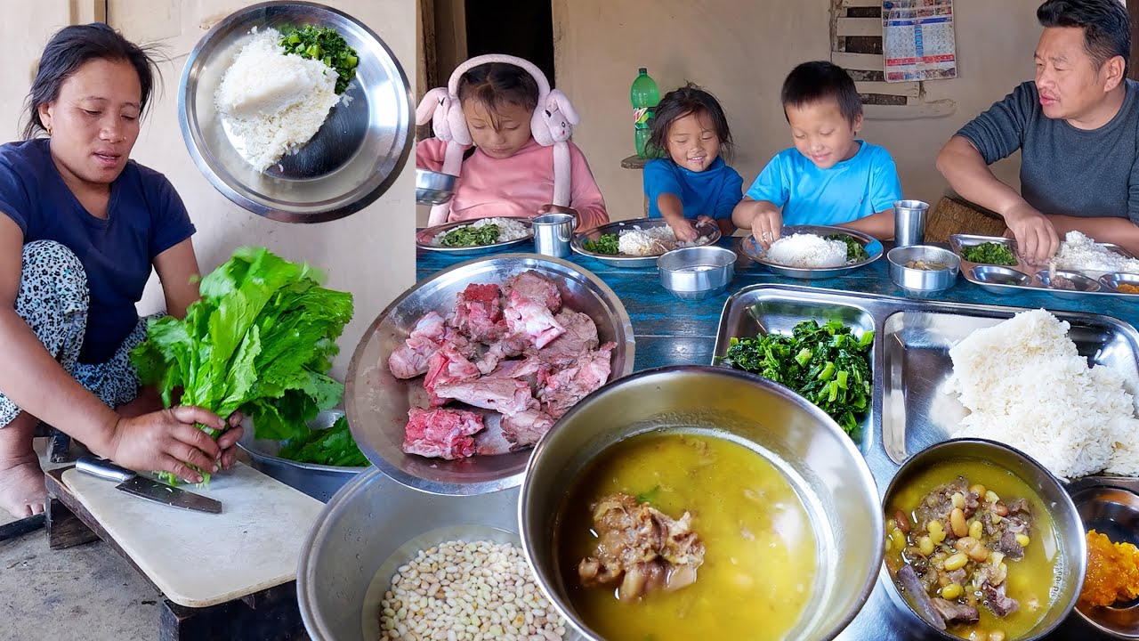 pork & mustard mix curry & rice for children & Big brother Diwaaz || @bhumicooking