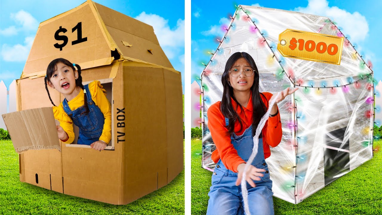 🏠💰 ¡Ellie y Wendy construyen casas de rico y pobre! 🔨😂