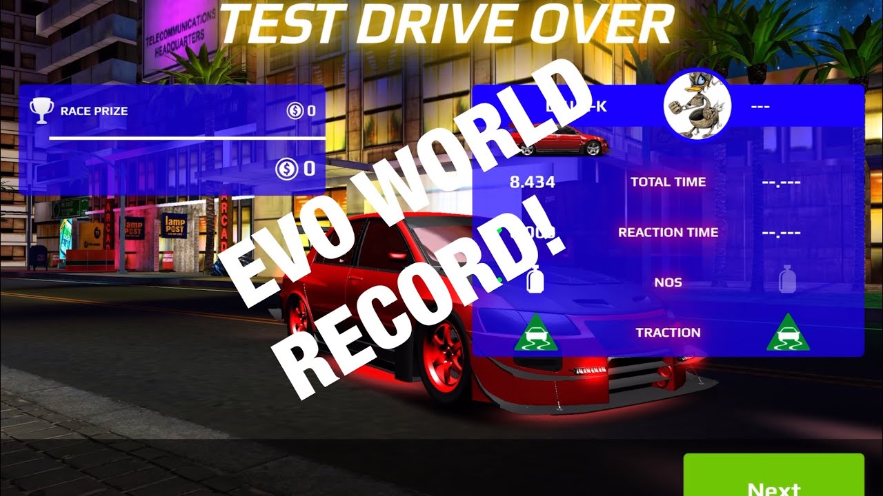 EVO TIME ATTACK 81 world record in RUSH RACING 2! (8.434)