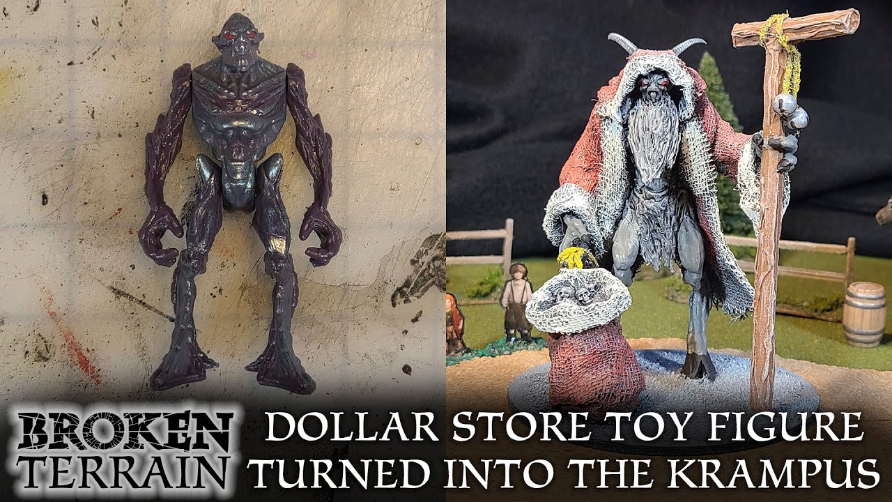 Игрушечная фигурка из магазина Dollar Store, превращенная в Крампуса