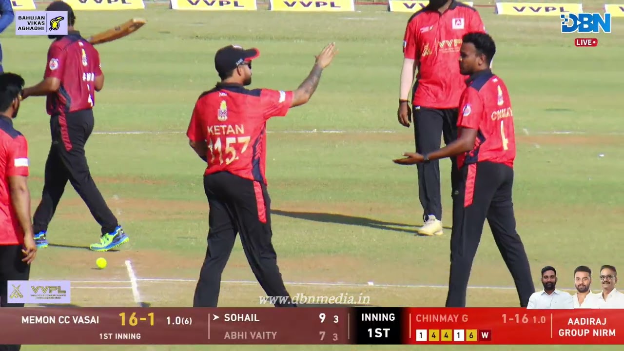 DAY 1 || MATCH NO 1 || AADIRAJ GROUP NIRM VS MEMON CC VASAI || VVPL 2026