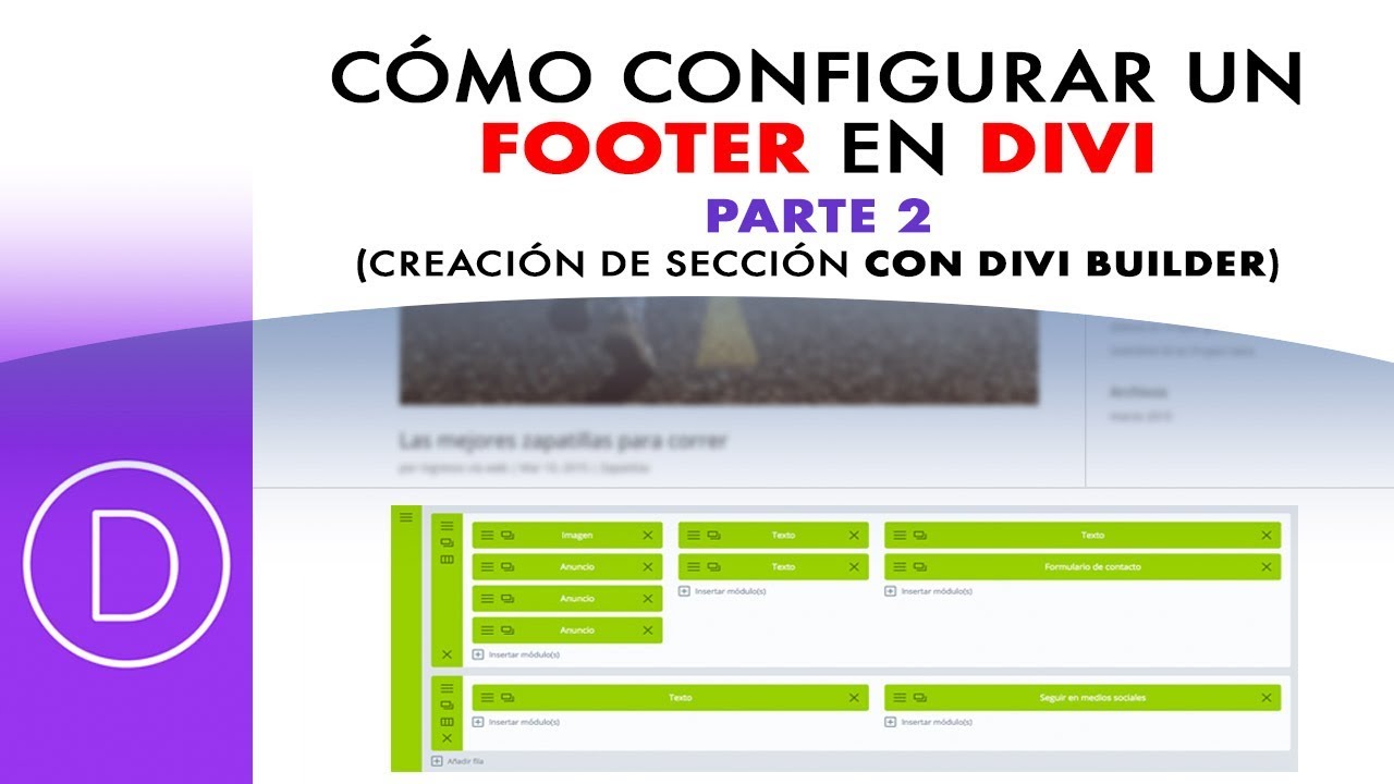 FOOTER en DIVI configurado con módulos de DIVI BUILDER
