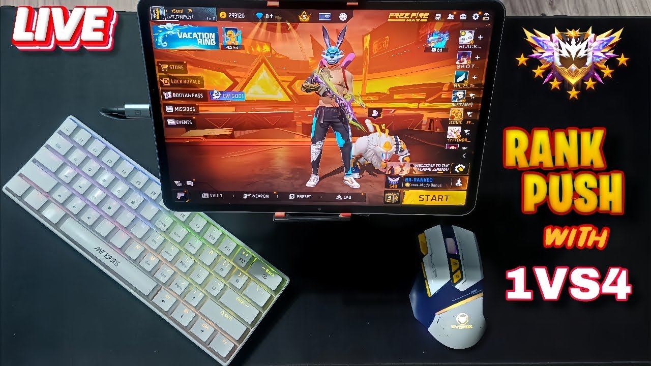 Bunny 77 is Live Stream🔴 With TOP 1 GRANDMASTER 😵 Keyboard And Mouse gameplay