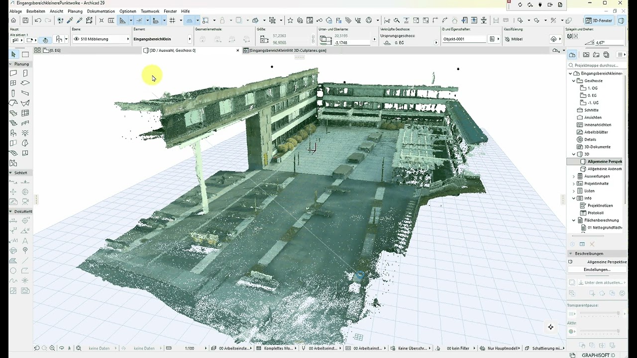 Archicad29 Punktwolke auch in 3D beschneiden