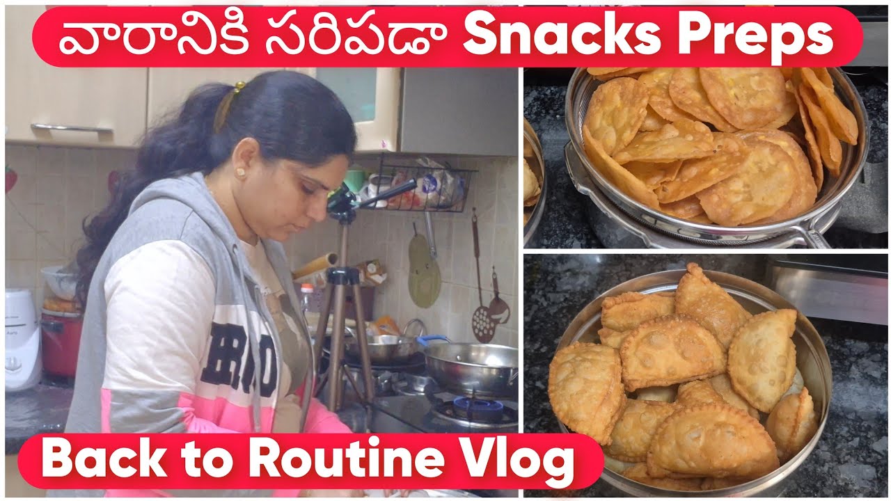Weekly Snacks Preps  💁‍♀️ Indian Housewife Productive Morning - Evening Routine Vlog in Telugu