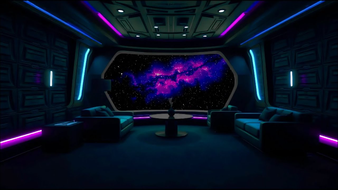 Starship Relaxing Quarters | Deep Space Sounds – White Noise Ambience | 8 Hours