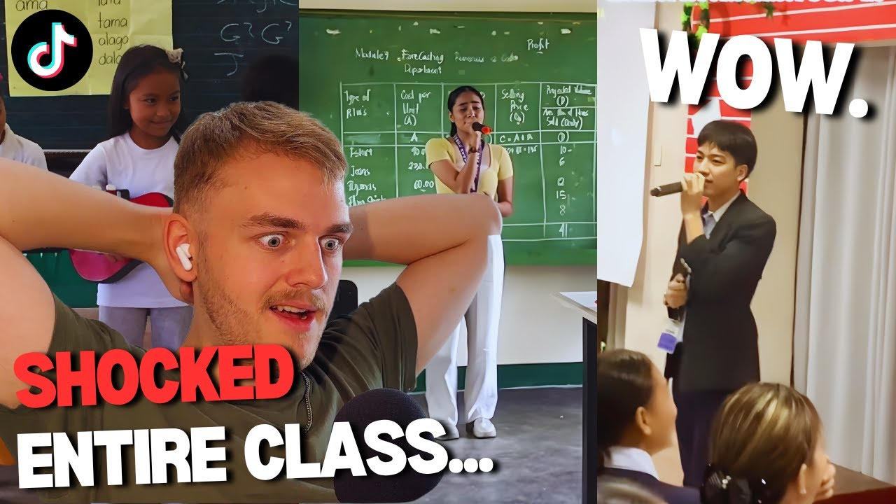 Филиппинский студент поёт, просто шокирует! 🤯 (Реакция иностранца на вирусные TikTok) 🎤🇵🇭