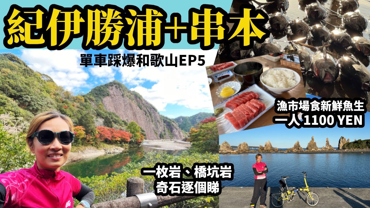 【和歌山Vlog EP5】串本睇奇石 紀伊勝浦食鮮魚生 | 和歌山800  遇上好人好事 | 單車旅遊貼士  | 高清版 | 旅遊攻略 | 日本自遊行