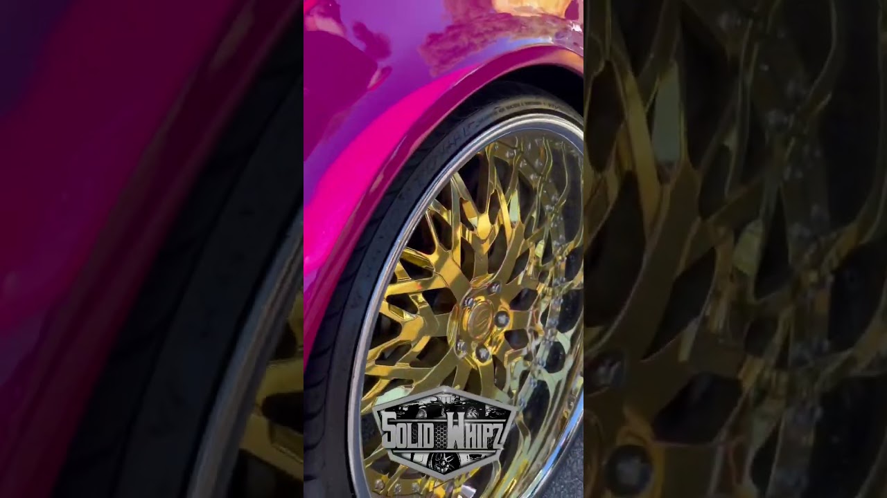 PINK Corvette Stingray on 24&rdquo; gold Savini Wheels!!
