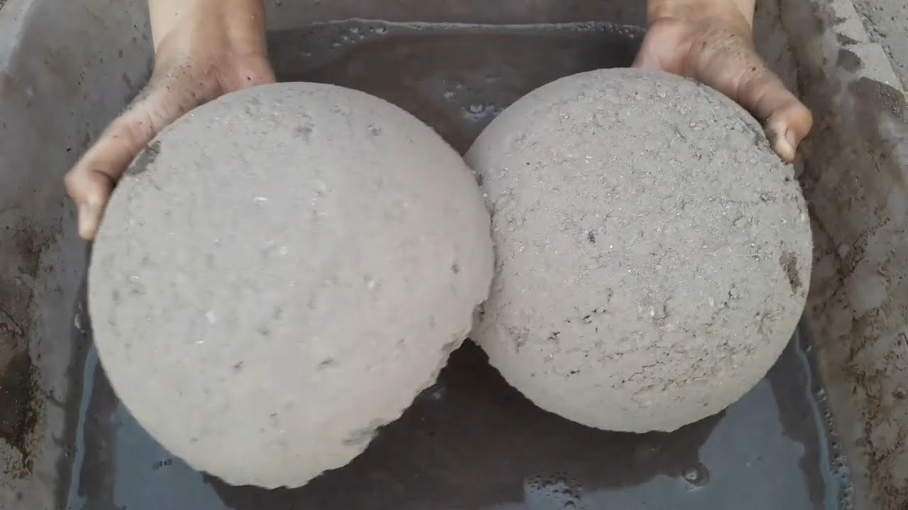 Mud bowls crumbling in water tub+dipping ASMR crumbling video💦😴🤤