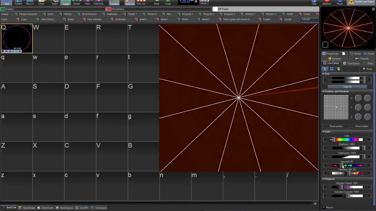 Laser Show Software - BEYOND Laser Beam Cue Creation Tutorial (part 2)