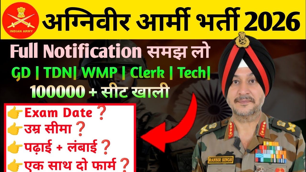अग्निवीर नई भर्ती 2026 Full Notification आ गया💪|agniveer new vacancy 2026|agniveer form fill up 2026