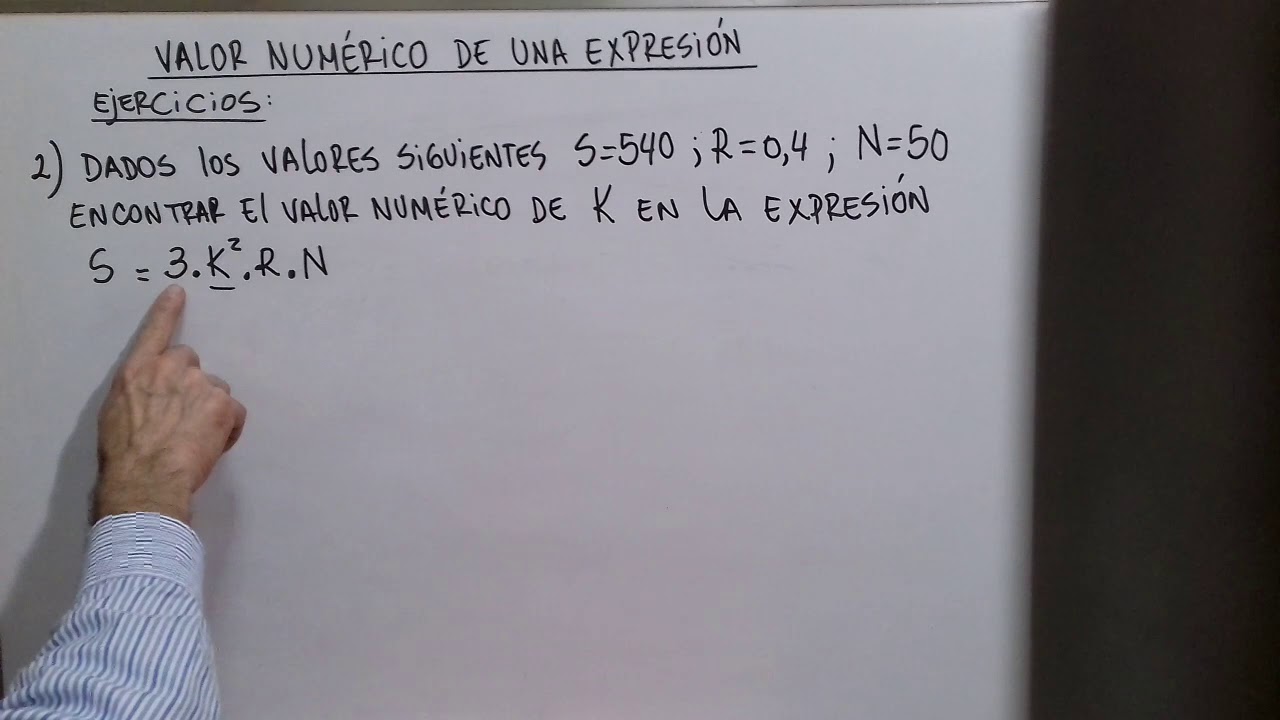 Valor Numérico de una Expresión 3. Ejercicios
