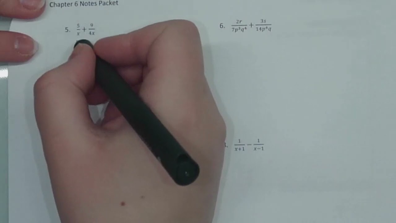 6 2 Adding and Subtracting Rational epressions