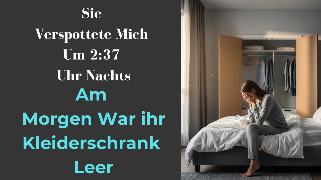 Sie verspottete mich um 2:37 Uhr nachts – am Morgen war ihr Kleiderschrank leer