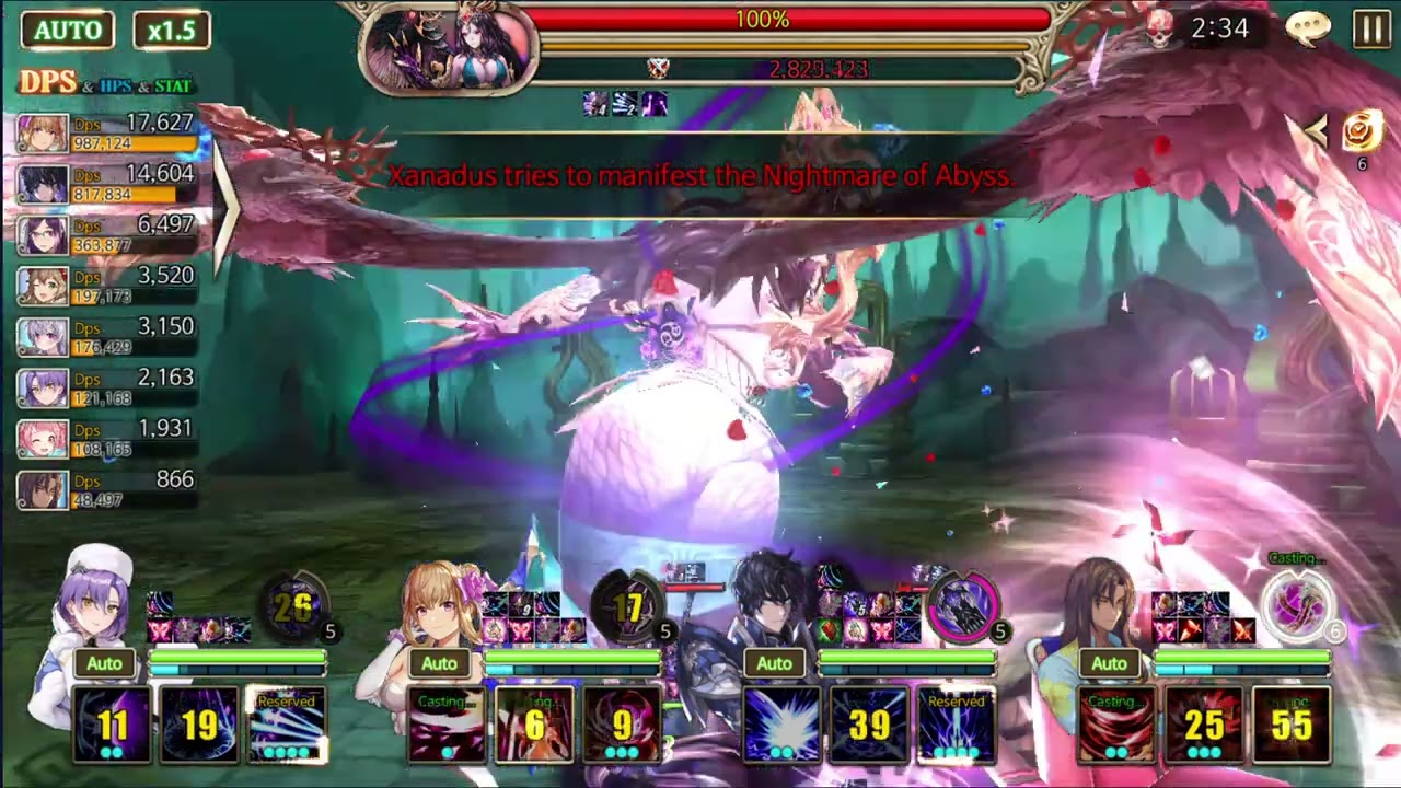 [King's Raid] World Boss Xanadus with Valance, Priscilla, Rebel Clause, Shakmeh, Lavril, & co.