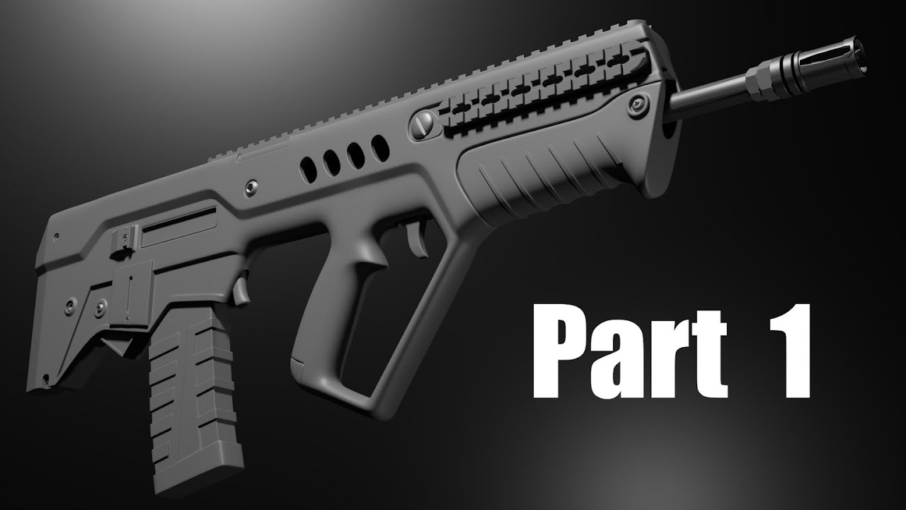 Blender Tavor21 Subdivision Hard Surface Tutorial 1 - Hand Grip