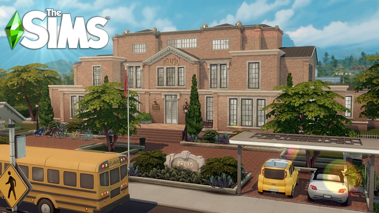 I built a High school in Copperdale | Basketball court and a swimming pool | The Sims 4 Speed Build