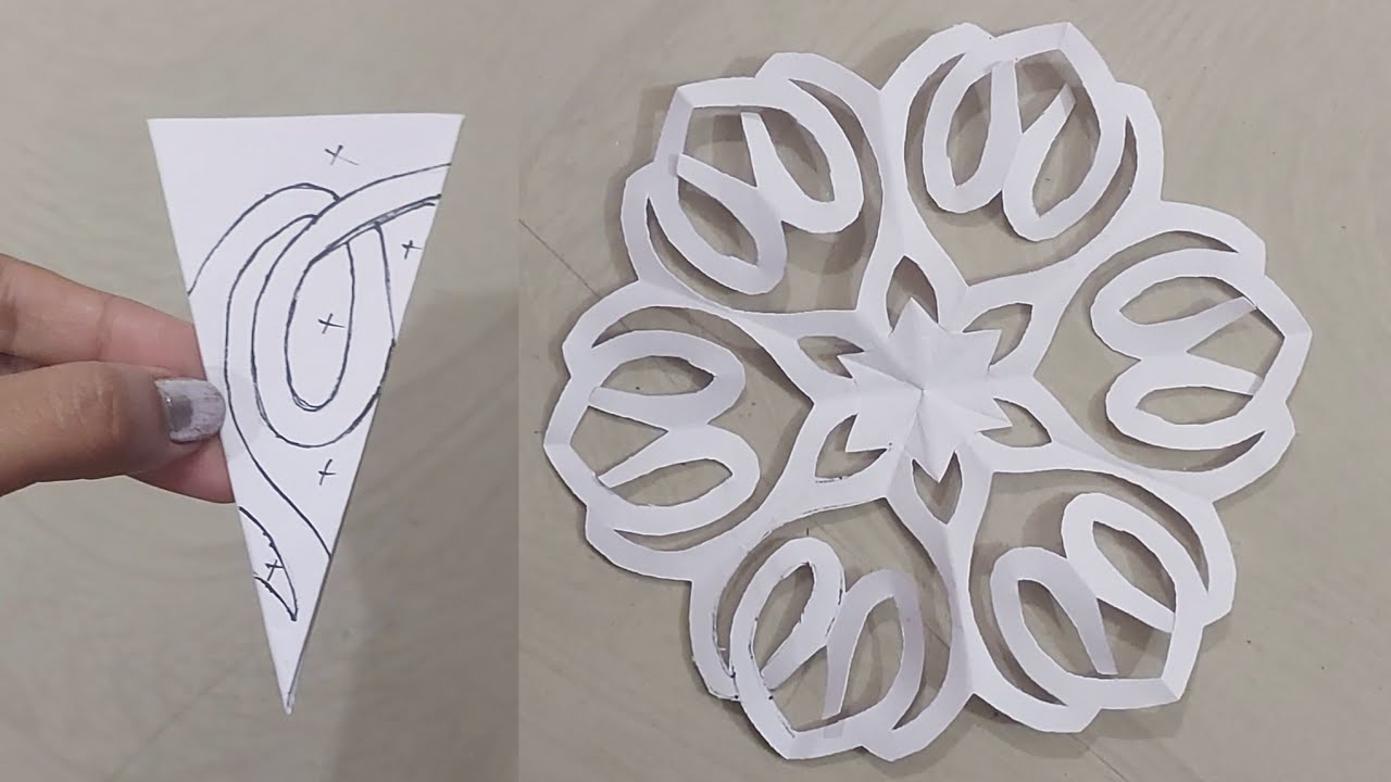 How to make easy and beautiful snowflakes ❄️♥️ #papercraft #snowflakes #part 174