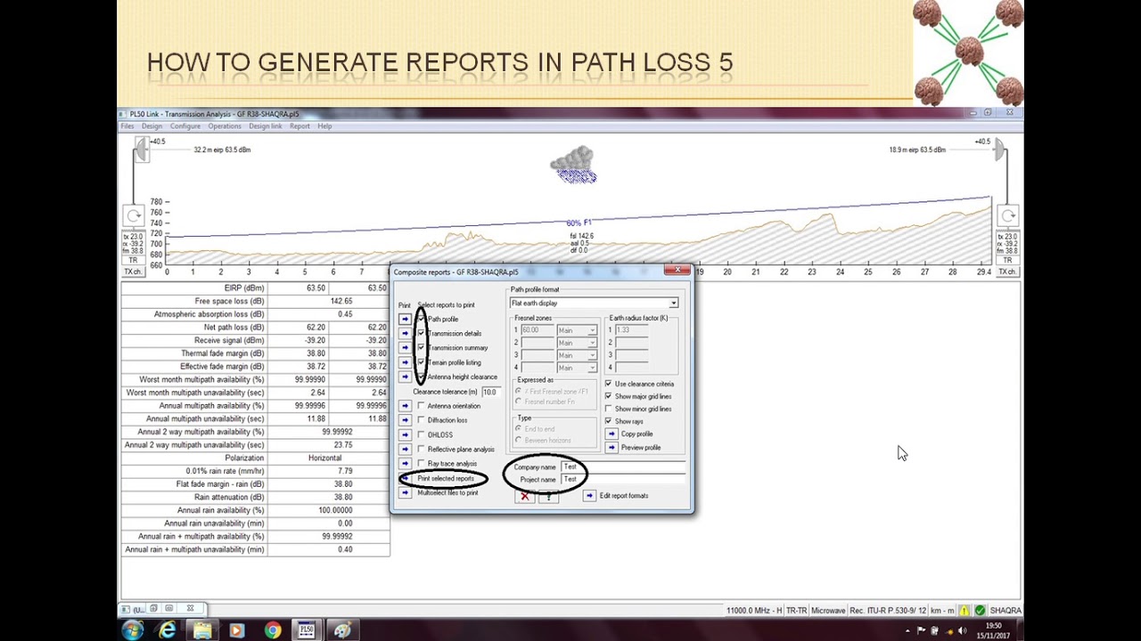 How to generate Reports in Path Loss 5