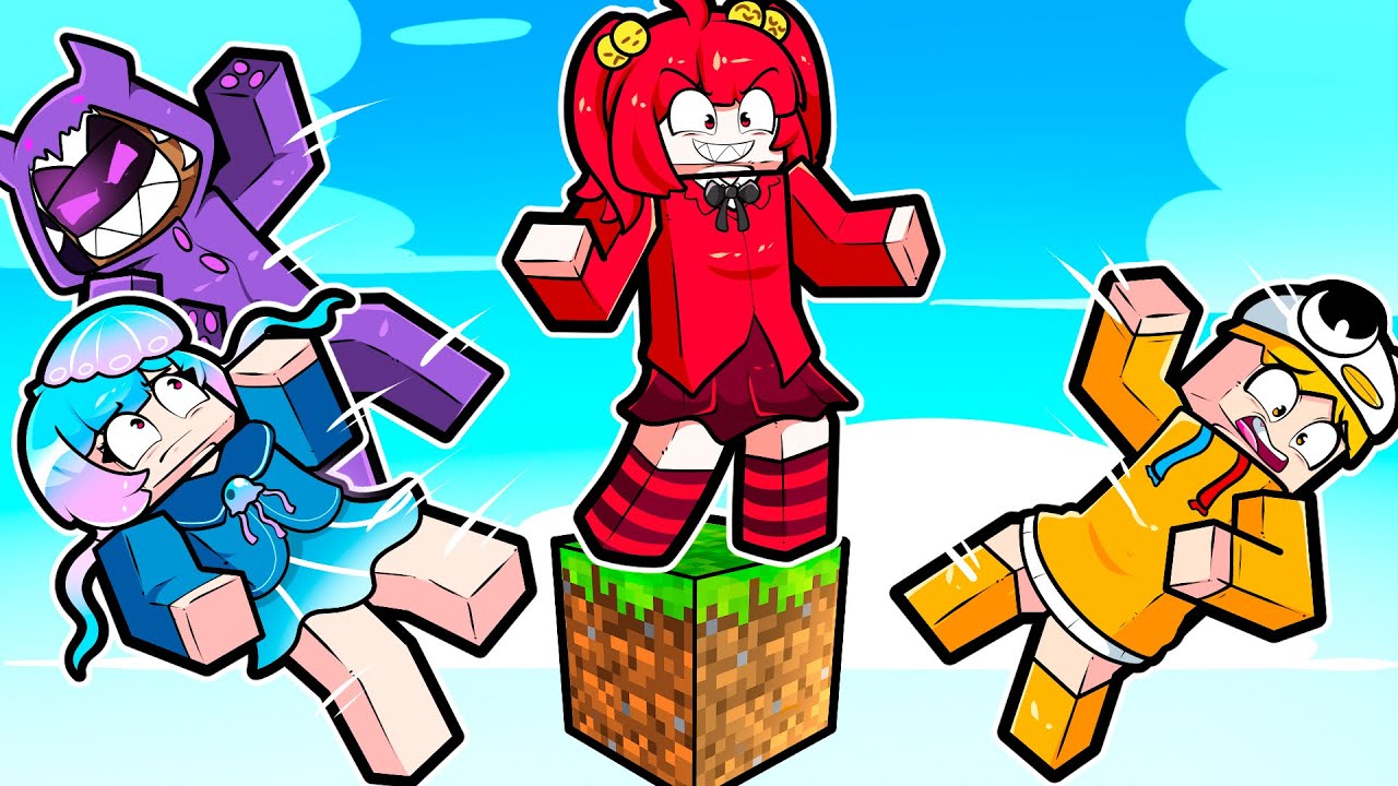 TENTANDO SOBREVIVER em UM BLOCO no MINECRAFT com a Turma da Batatinha