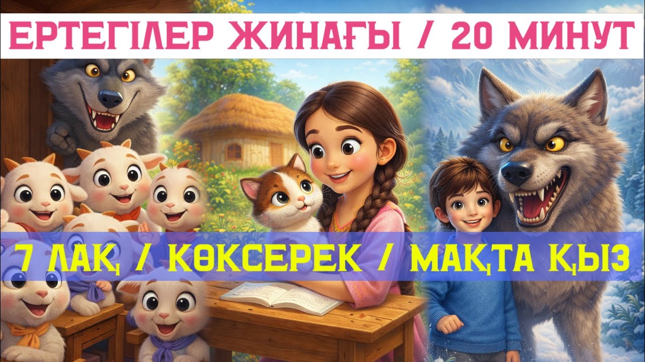 ҚАЗАҚША ЕРТЕГІЛЕР 🌟 7 лақ / Мақта қыз / Көксерек #ертегі #қазақшамультфильм 