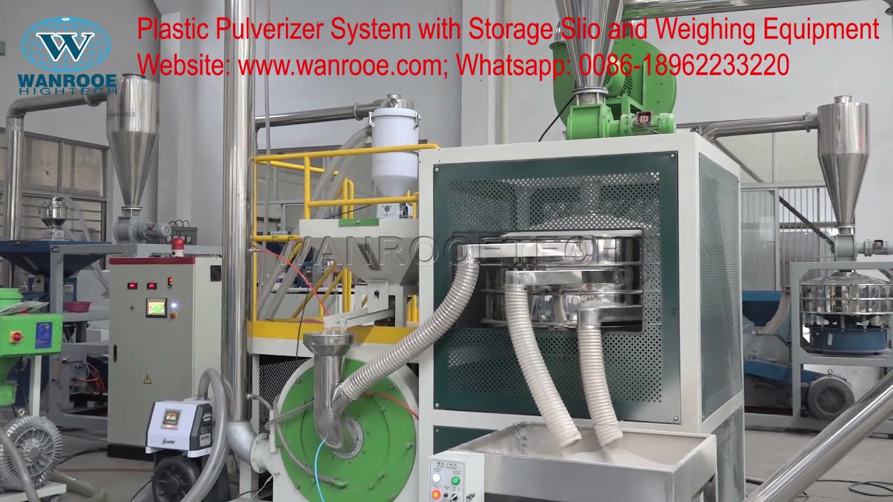 Plastic Pulverizer System,PP PE ABS PVC PET EVA LDPE Milling Recycling Machine