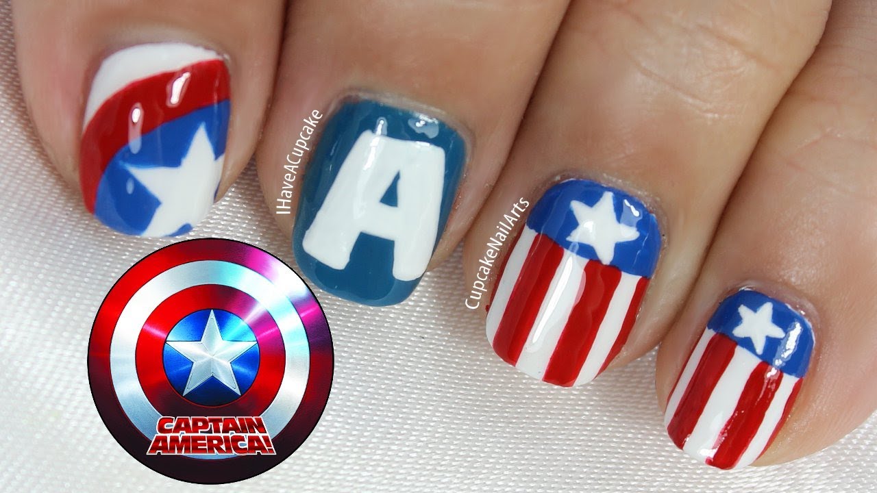 Captain America Nail Art