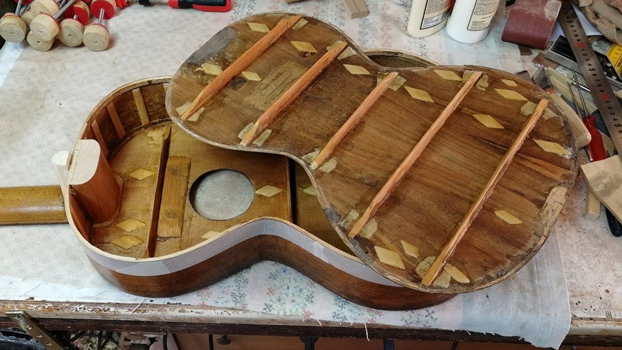 Restauro Chitarra Napoletana Calace del 1858 -