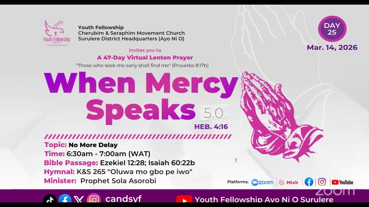 ДЕНЬ 25 | БОЛЬШЕ НИКАКИХ ЗАДЕРЖЕК | КОГДА ГОВОРИТ МИЛОСЕРДИЕ | 14 МАРТА 2026 ГОДА | МОЛОДЕЖНОЕ ОБ...