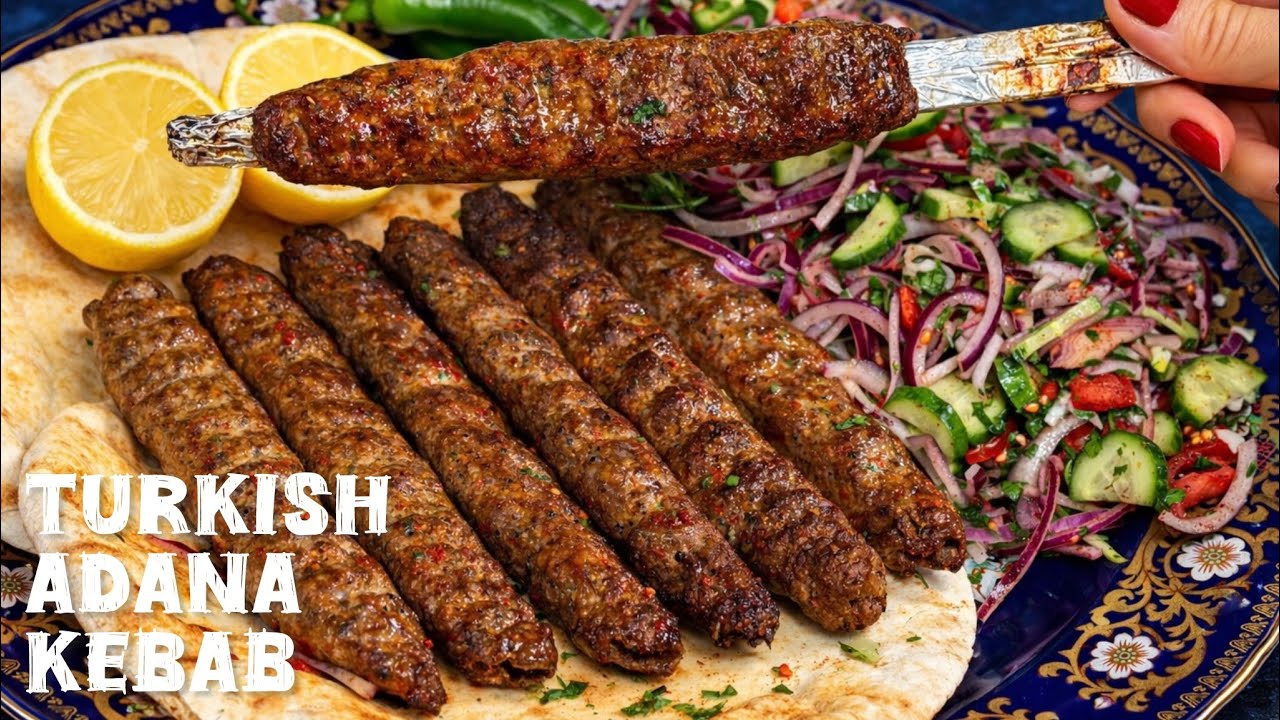 TURKISH ADANA KEBAB RECIPE| THE LEGEND OF TURKISH CUISINE, KEBAB| HOMEMADE KEBAB|کباب کوبیده ترکی￼