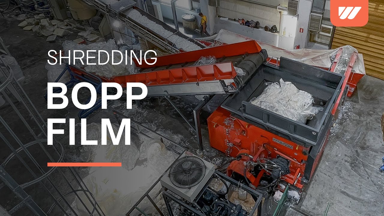 BOPP film shredding with WEIMA S5.20 lift-up | H&auml;gglunds@boschrexrothglobal hydraulic drive | DIAXON