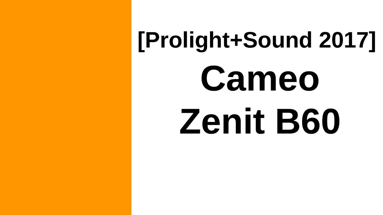 [Prolight+Sound 2017] Cameo Zenit B60: Akku, W-DMX und IP65
