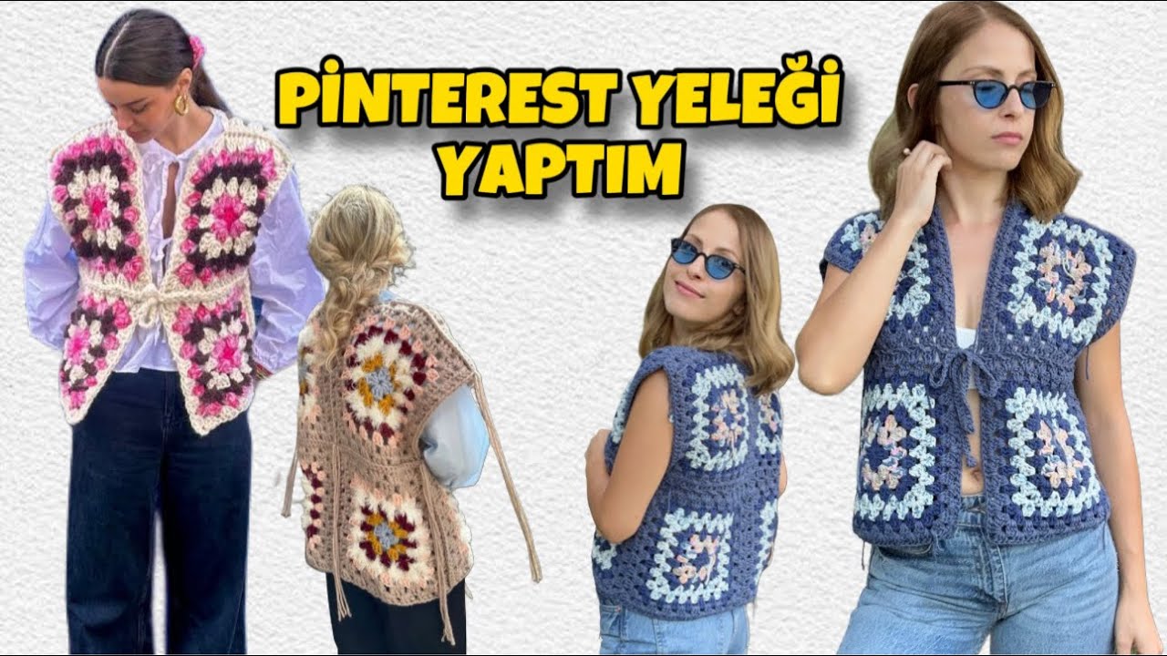 YELEK NASIL ÖRÜLÜR?🤓 | I made a crocheted pinterest vest so EASY ! english subtitles