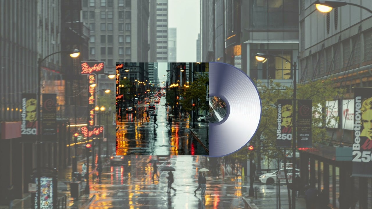 [ ASMR ] 비 오는 도시 🌧 Rainy City Ambience | 雨の街 | Thunder & LP Crackle White Noise