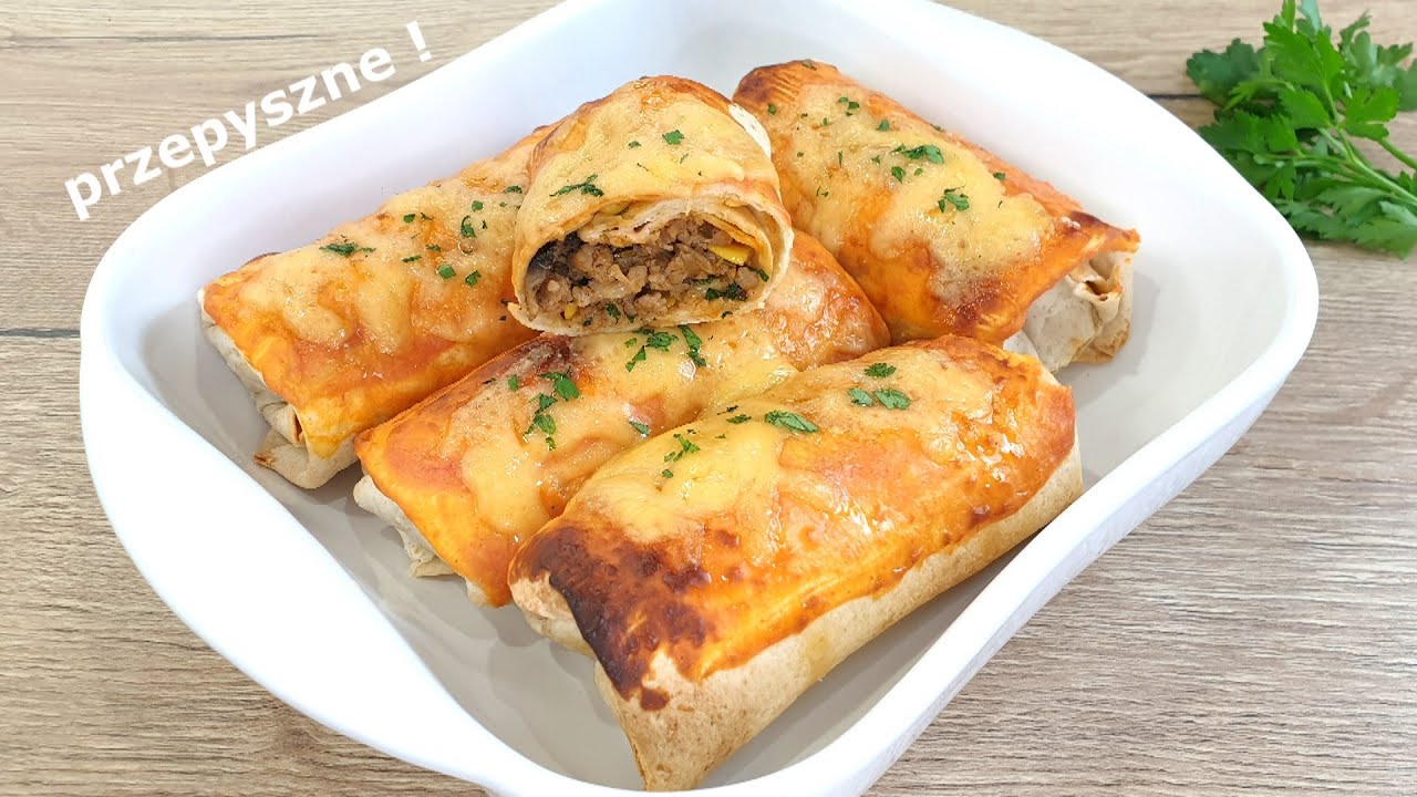 Zapiekane Tortille z pieczarkami i mięsem mielonym 👌 wszyscy byli zachwyceni 👍 przepyszny obiad