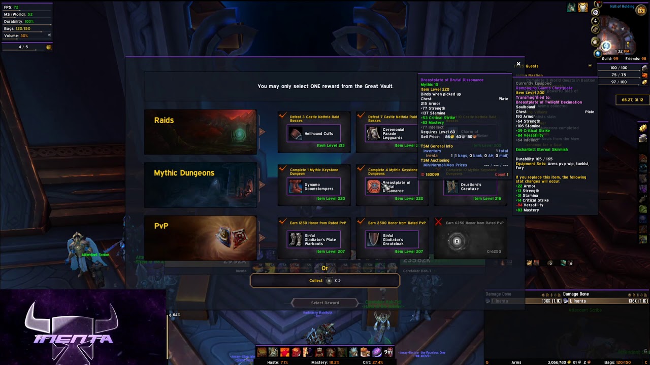 The Great Vault Week 1 - Warrior, Shadowlands Obrios