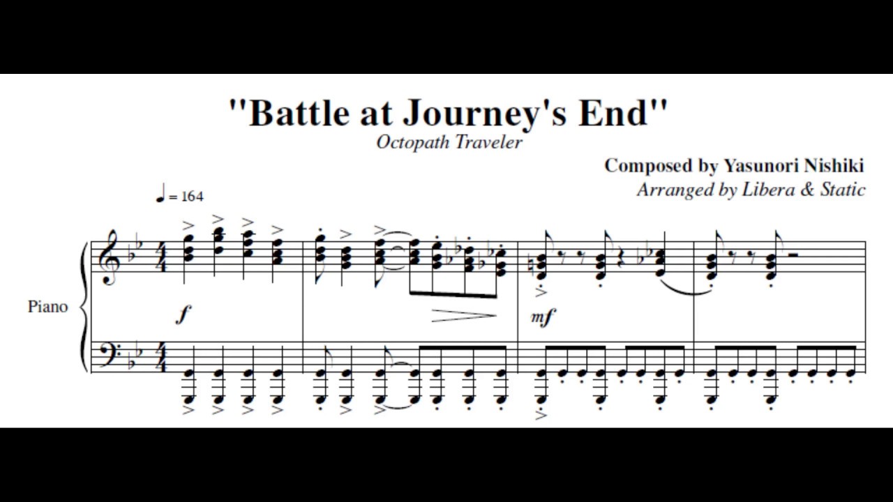 Battle at Journey's End - Octopath Traveler Piano Sheet Music (Collab. w/ Libera)