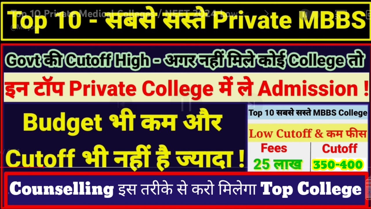 Top 10 सबसे सस्ते Private Mbbs College in Low Budget / Budget 20 to 60 lakh