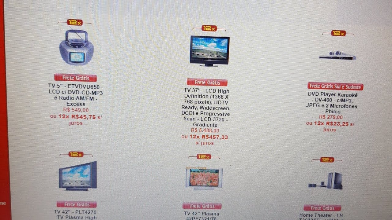 Navegando nas páginas das Lojas Americanas de 2007