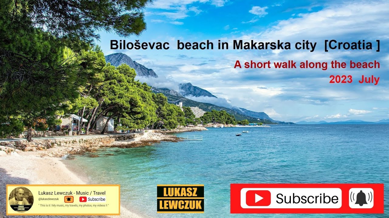 Bilo&scaron;evac Beach in Makarska | Croatia | Chorwacja | Short walk along the beach [2023 July]