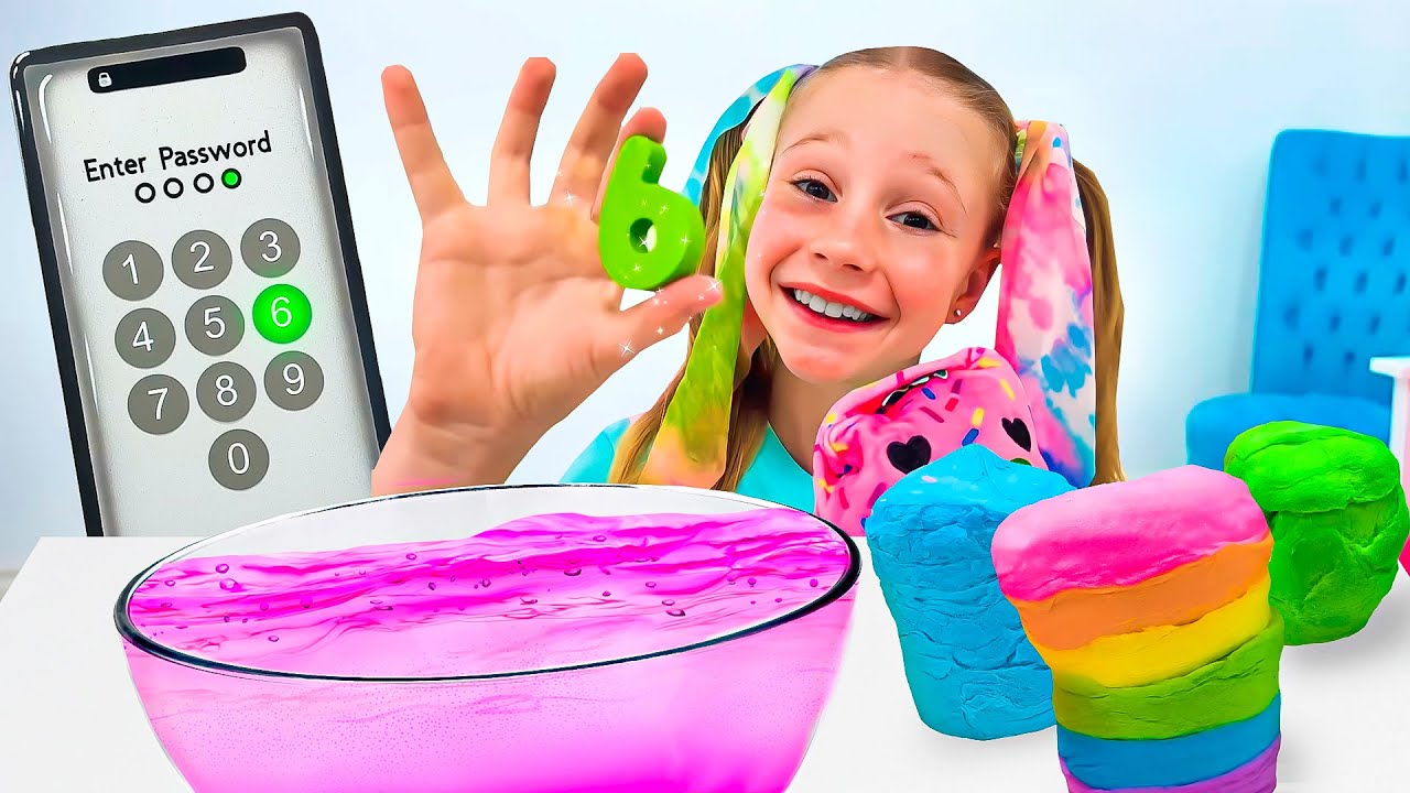 Nastya con un teléfono gigante y otros desafíos divertidos para niños