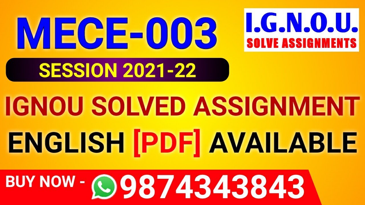 MECE-003 Solved Assignment 2021-22 in English, MECE 3 Solved Assignment 2022, MECE-003 Assignment