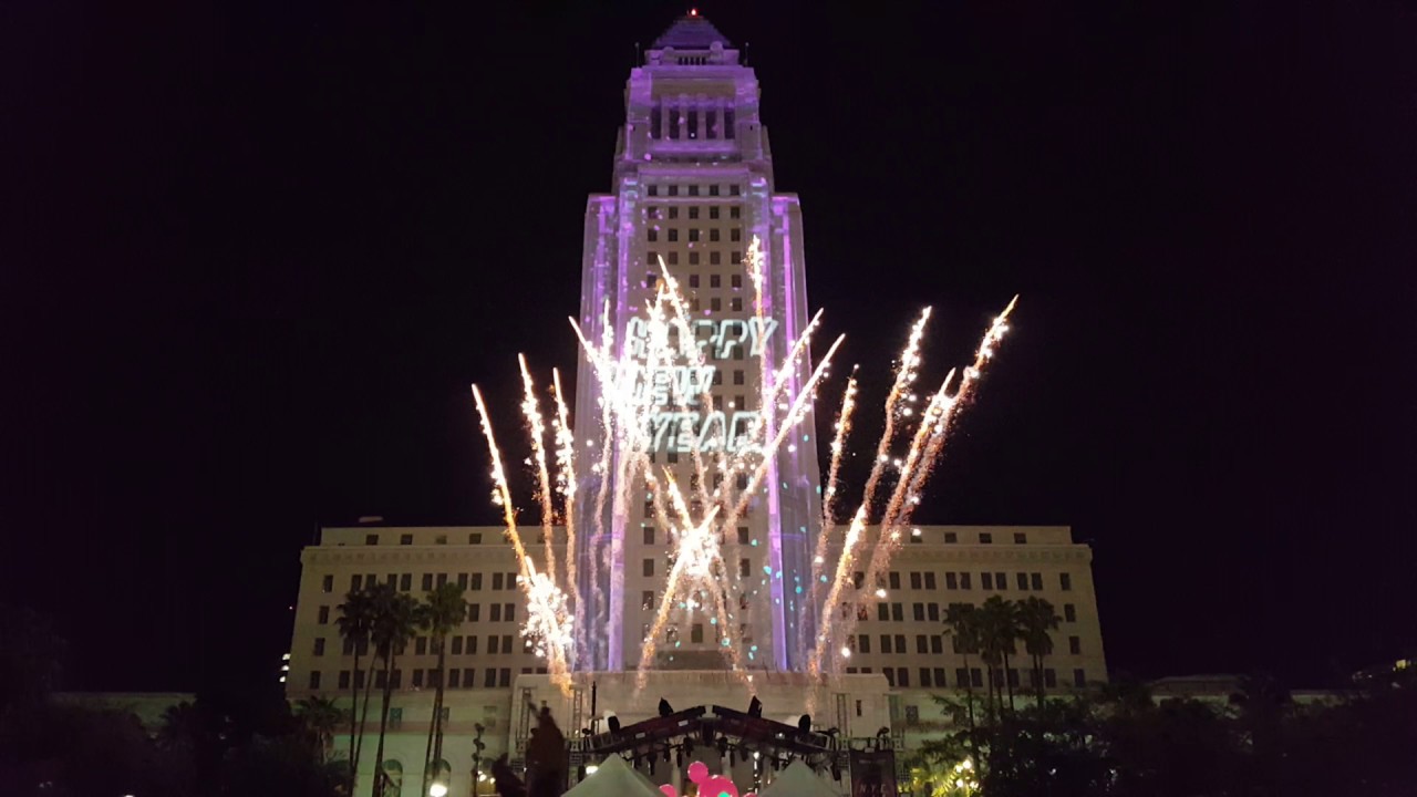 Grand Park L.A. New Year's Eve Celebration: City Hall Light Show and Fireworks