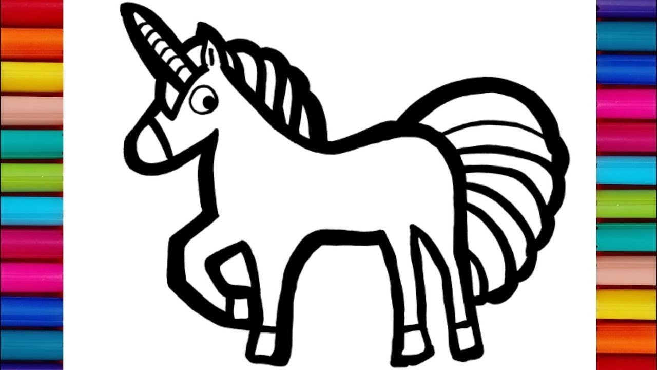Unicorn with Rainbow Painting and Coloring for Kids and Toddlers | Simple Painting