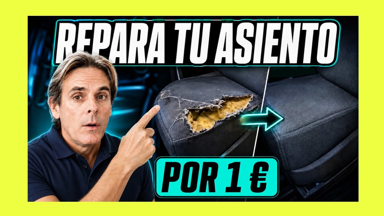 CoMo 🤔 RePaRar TAPIZADO 🛠 ASienTO 💯de COche 🚗 por 1€ 😲. 💰.FACIL y rápido, sin herramientas😅🌞💯🎇✨🎉
