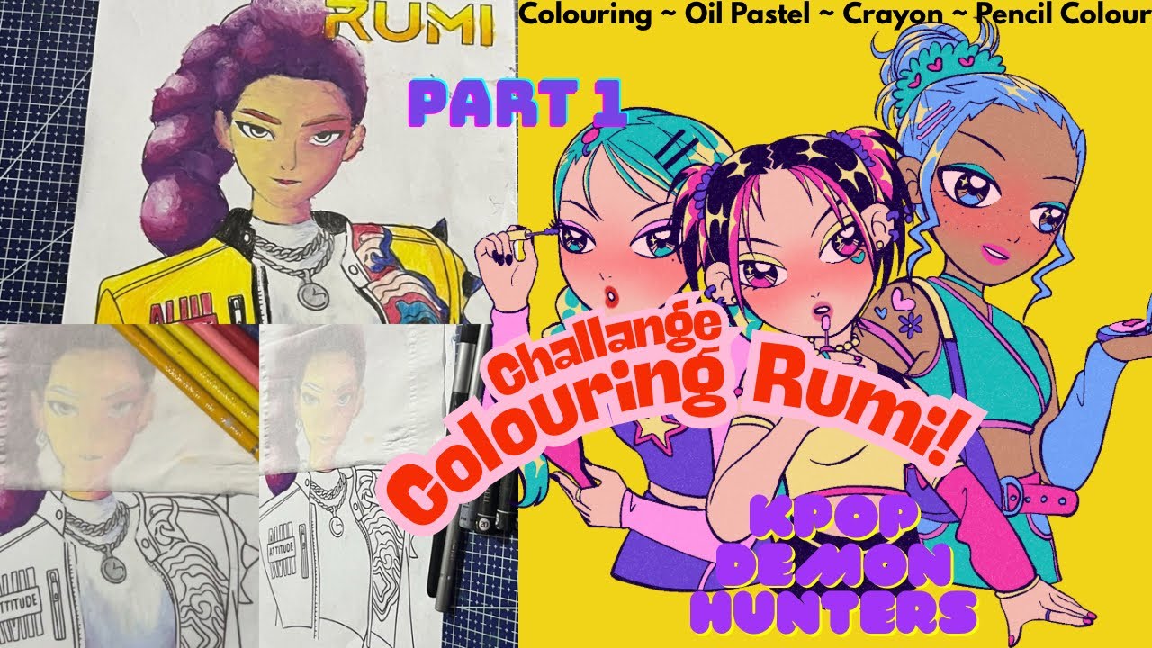 Colouring rumi from kpop demon hunters Part 1 #kpopdemonhunters #videoyoutube