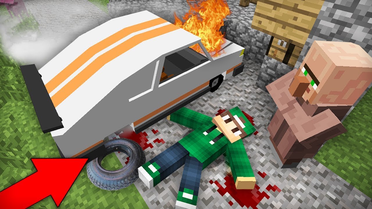 Я РАЗБИЛСЯ НА МАШИНЕ В ДЕРЕВНЕ ЖИТЕЛЕЙ В МАЙНКРАФТ | Риколит Minecraft