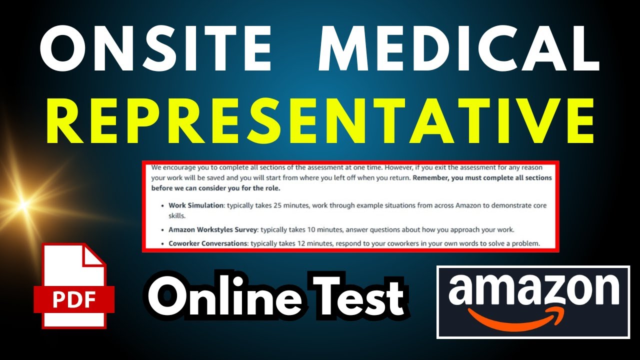 Amazon Onsite Medical Representative Assessment Test |  Workplace Health And Safety OMR 2025 Test