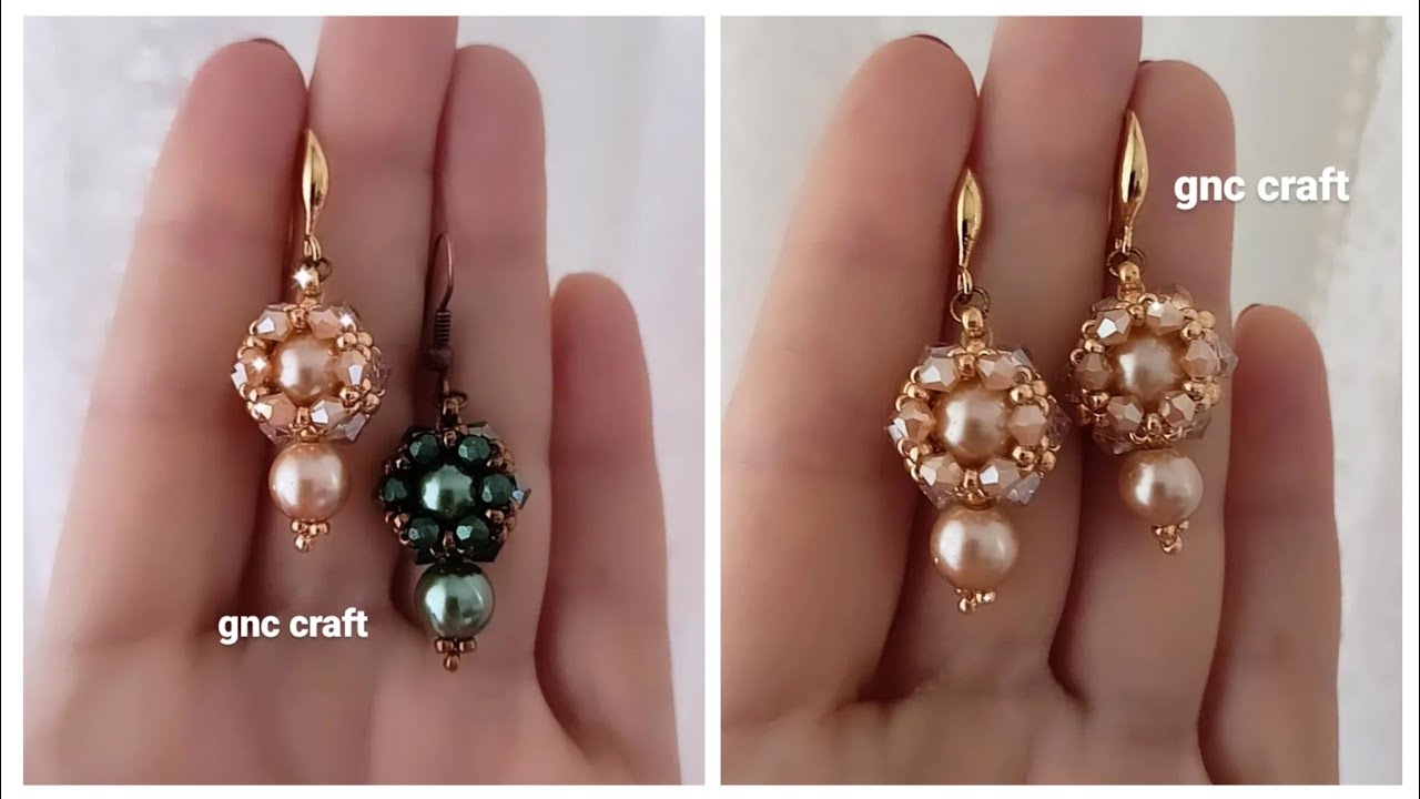 İNCİ VE BİCONE İLE KÜPE YAPIMI. MAKING EARRINGS WITH PEARL AND BICONE